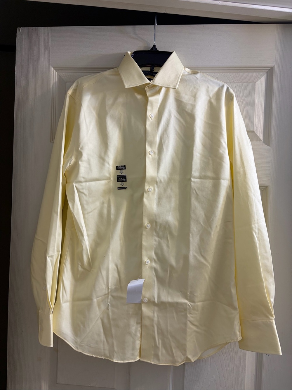 Tommy Hilfiger Pale Yellow Long-Sleeve Dress Shirt